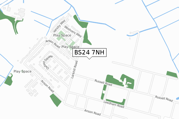 BS24 7NH map - large scale - OS Open Zoomstack (Ordnance Survey)