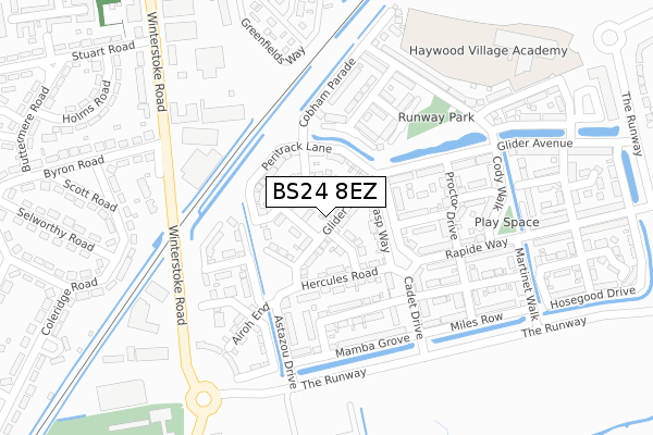 BS24 8EZ map - large scale - OS Open Zoomstack (Ordnance Survey)