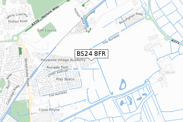 BS24 8FR map - small scale - OS Open Zoomstack (Ordnance Survey)