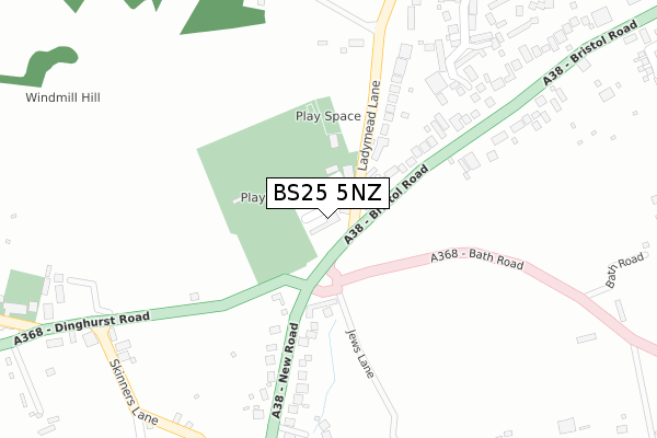 BS25 5NZ map - large scale - OS Open Zoomstack (Ordnance Survey)