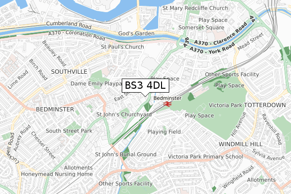 BS3 4DL map - small scale - OS Open Zoomstack (Ordnance Survey)