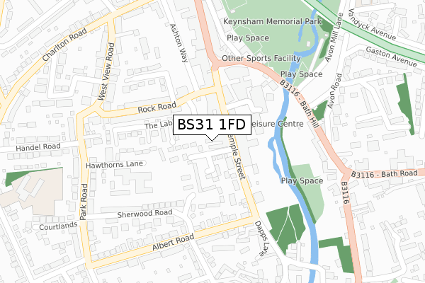 BS31 1FD map - large scale - OS Open Zoomstack (Ordnance Survey)