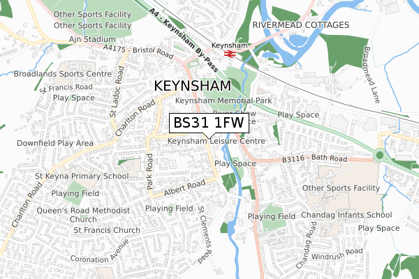 BS31 1FW map - small scale - OS Open Zoomstack (Ordnance Survey)