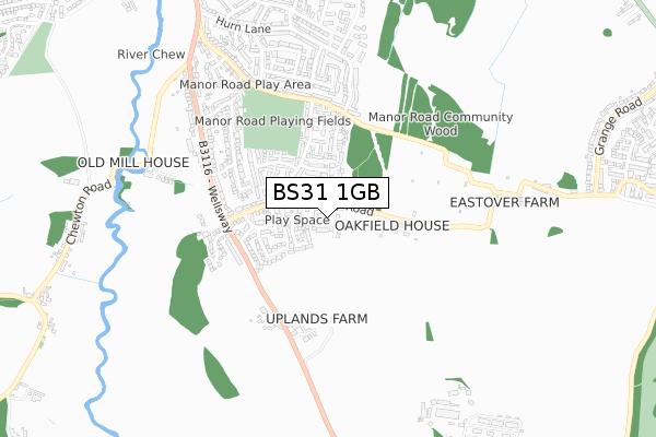 BS31 1GB map - small scale - OS Open Zoomstack (Ordnance Survey)