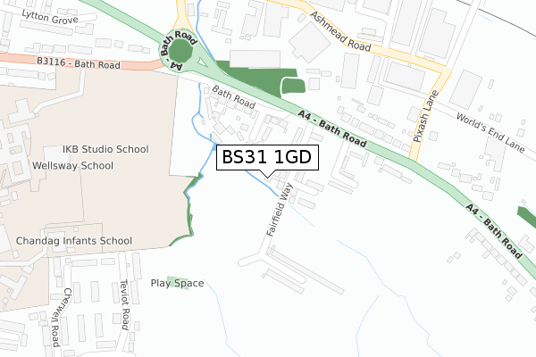 BS31 1GD map - large scale - OS Open Zoomstack (Ordnance Survey)