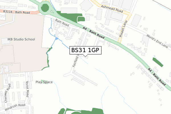 BS31 1GP map - large scale - OS Open Zoomstack (Ordnance Survey)