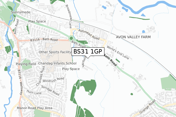 BS31 1GP map - small scale - OS Open Zoomstack (Ordnance Survey)