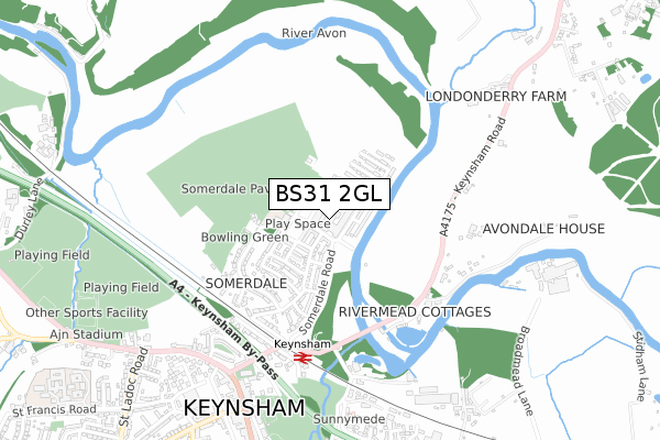 BS31 2GL map - small scale - OS Open Zoomstack (Ordnance Survey)