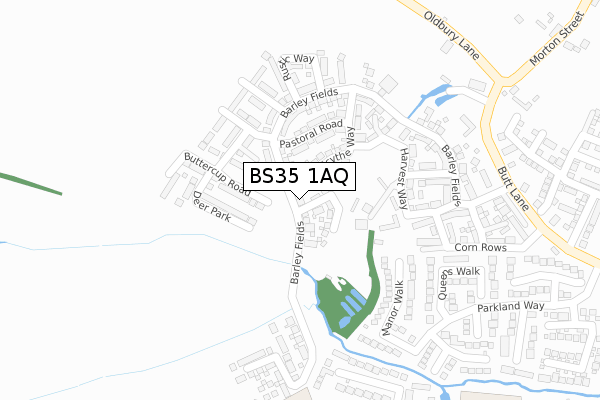 BS35 1AQ map - large scale - OS Open Zoomstack (Ordnance Survey)