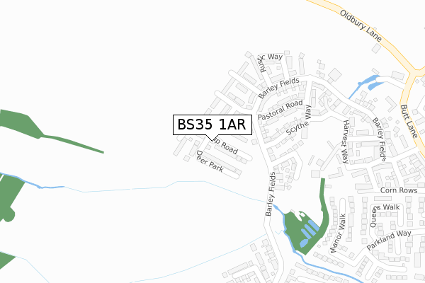 BS35 1AR map - large scale - OS Open Zoomstack (Ordnance Survey)