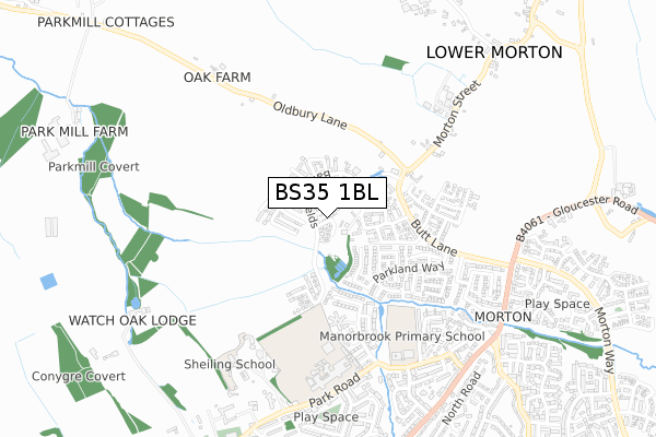 BS35 1BL map - small scale - OS Open Zoomstack (Ordnance Survey)