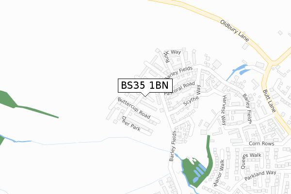 BS35 1BN map - large scale - OS Open Zoomstack (Ordnance Survey)