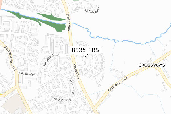 BS35 1BS map - large scale - OS Open Zoomstack (Ordnance Survey)