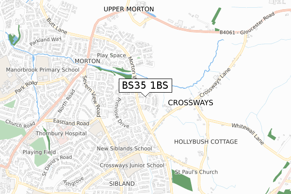 BS35 1BS map - small scale - OS Open Zoomstack (Ordnance Survey)