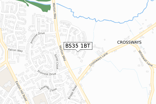 BS35 1BT map - large scale - OS Open Zoomstack (Ordnance Survey)