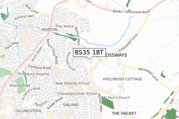 BS35 1BT map - small scale - OS Open Zoomstack (Ordnance Survey)