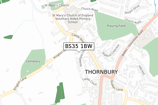 BS35 1BW map - large scale - OS Open Zoomstack (Ordnance Survey)