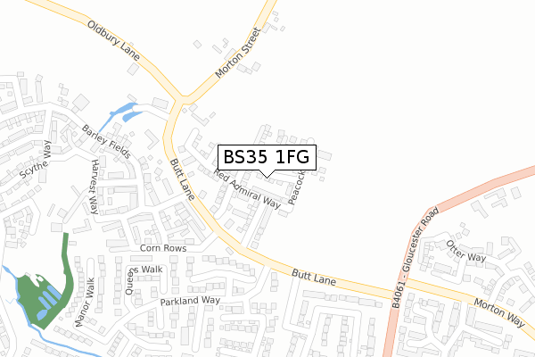 BS35 1FG map - large scale - OS Open Zoomstack (Ordnance Survey)