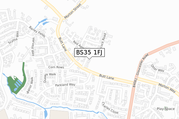 BS35 1FJ map - large scale - OS Open Zoomstack (Ordnance Survey)