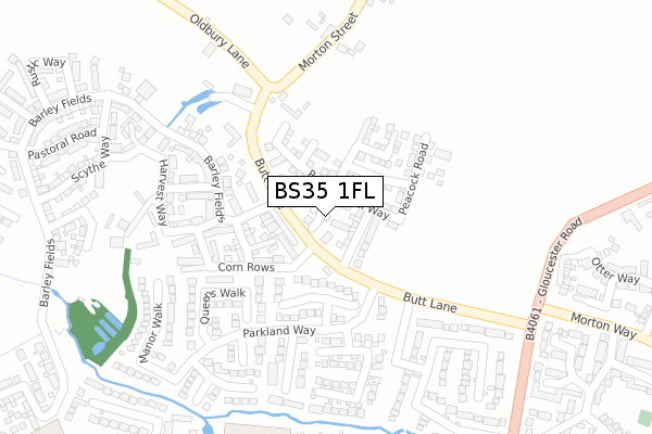 BS35 1FL map - large scale - OS Open Zoomstack (Ordnance Survey)