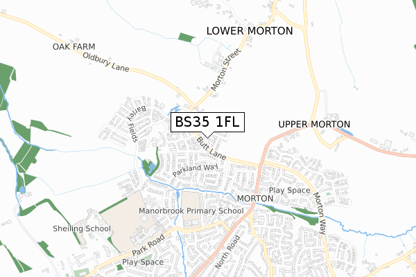 BS35 1FL map - small scale - OS Open Zoomstack (Ordnance Survey)