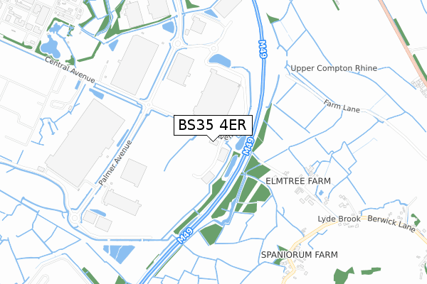 BS35 4ER map - small scale - OS Open Zoomstack (Ordnance Survey)