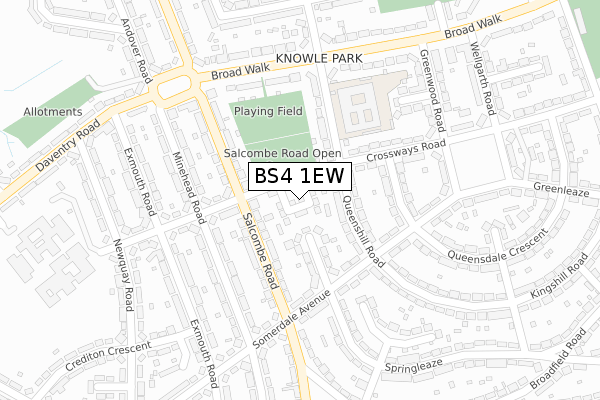 BS4 1EW map - large scale - OS Open Zoomstack (Ordnance Survey)