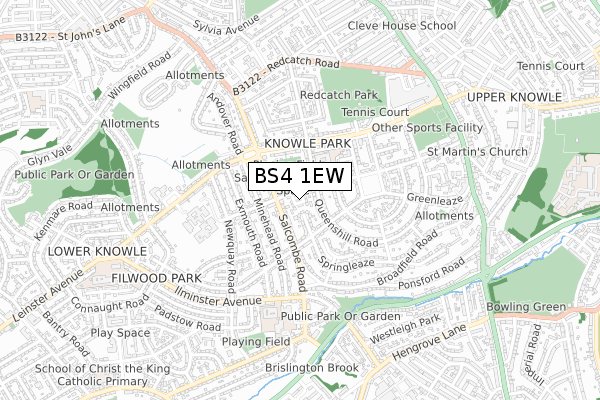 BS4 1EW map - small scale - OS Open Zoomstack (Ordnance Survey)