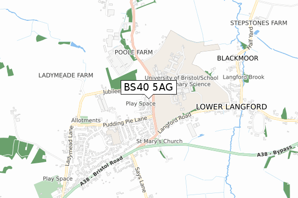 BS40 5AG map - small scale - OS Open Zoomstack (Ordnance Survey)