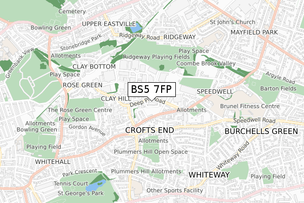 BS5 7FP map - small scale - OS Open Zoomstack (Ordnance Survey)