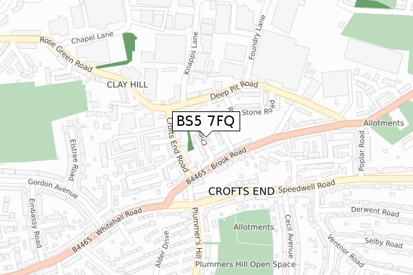 BS5 7FQ map - large scale - OS Open Zoomstack (Ordnance Survey)