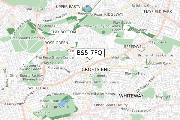 BS5 7FQ map - small scale - OS Open Zoomstack (Ordnance Survey)