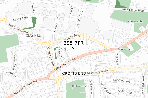 BS5 7FR map - large scale - OS Open Zoomstack (Ordnance Survey)