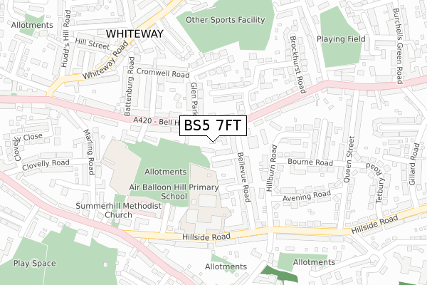 BS5 7FT map - large scale - OS Open Zoomstack (Ordnance Survey)