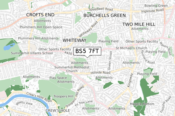 BS5 7FT map - small scale - OS Open Zoomstack (Ordnance Survey)