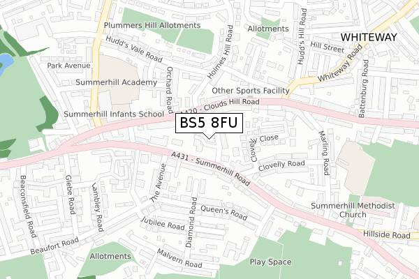 BS5 8FU map - large scale - OS Open Zoomstack (Ordnance Survey)