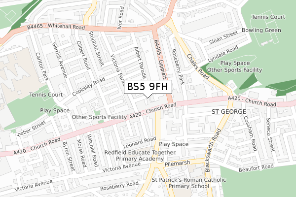 BS5 9FH map - large scale - OS Open Zoomstack (Ordnance Survey)