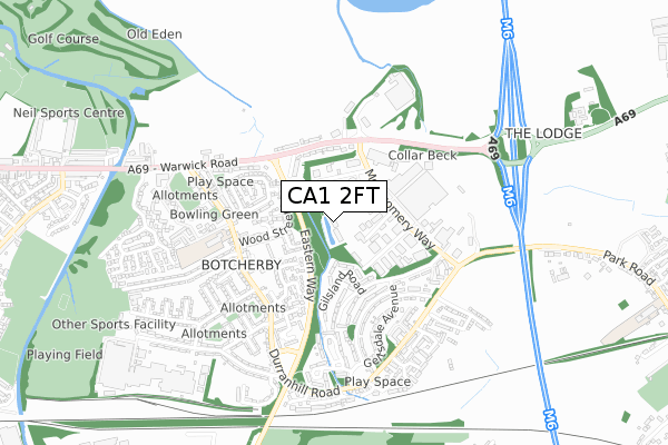 CA1 2FT map - small scale - OS Open Zoomstack (Ordnance Survey)