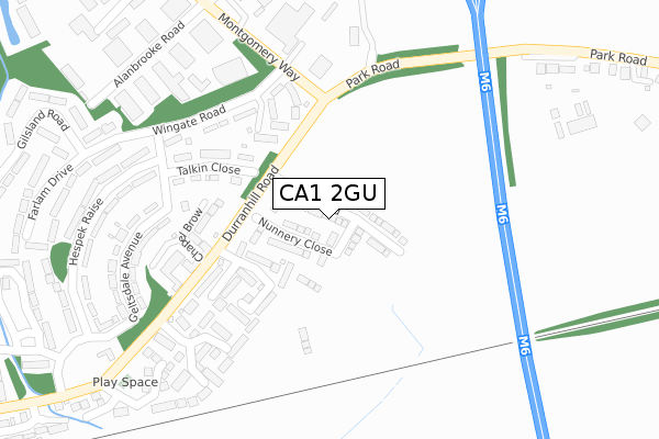 CA1 2GU map - large scale - OS Open Zoomstack (Ordnance Survey)