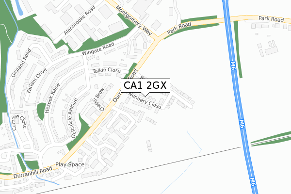 CA1 2GX map - large scale - OS Open Zoomstack (Ordnance Survey)