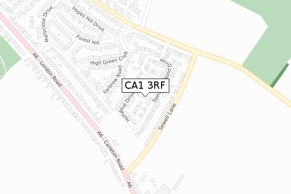 CA1 3RF map - large scale - OS Open Zoomstack (Ordnance Survey)