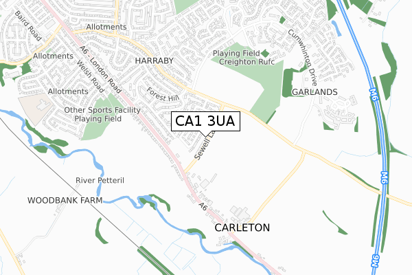 CA1 3UA map - small scale - OS Open Zoomstack (Ordnance Survey)