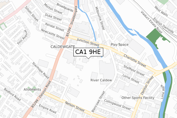 CA1 9HE map - large scale - OS Open Zoomstack (Ordnance Survey)