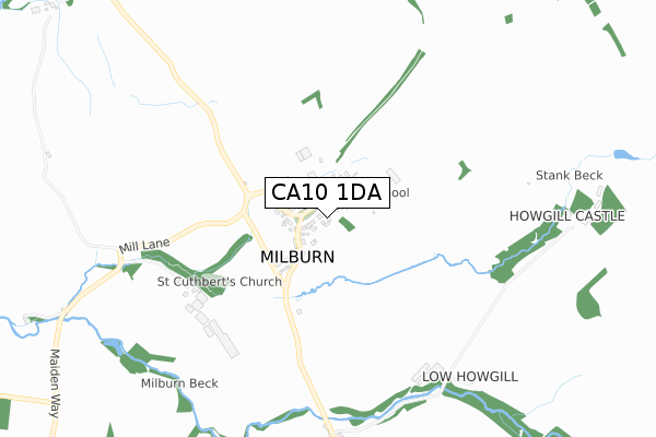 CA10 1DA map - small scale - OS Open Zoomstack (Ordnance Survey)