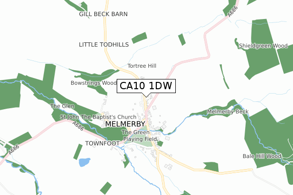 CA10 1DW map - small scale - OS Open Zoomstack (Ordnance Survey)