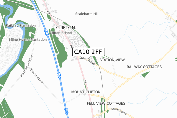 CA10 2FF map - small scale - OS Open Zoomstack (Ordnance Survey)