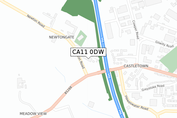 CA11 0DW map - large scale - OS Open Zoomstack (Ordnance Survey)