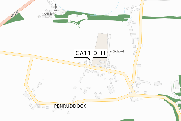 CA11 0FH map - large scale - OS Open Zoomstack (Ordnance Survey)