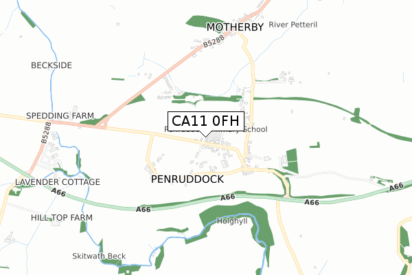 CA11 0FH map - small scale - OS Open Zoomstack (Ordnance Survey)