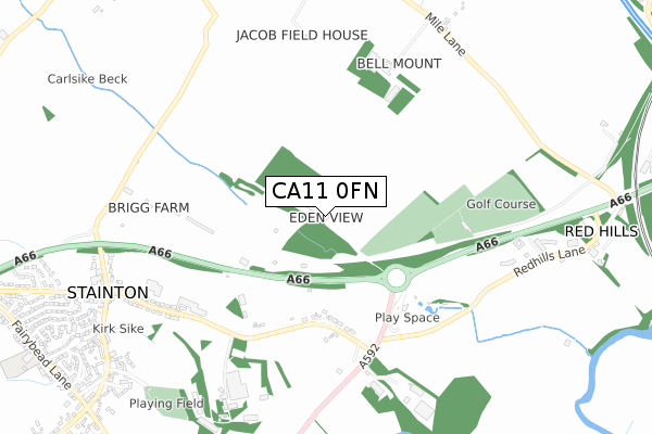 CA11 0FN map - small scale - OS Open Zoomstack (Ordnance Survey)